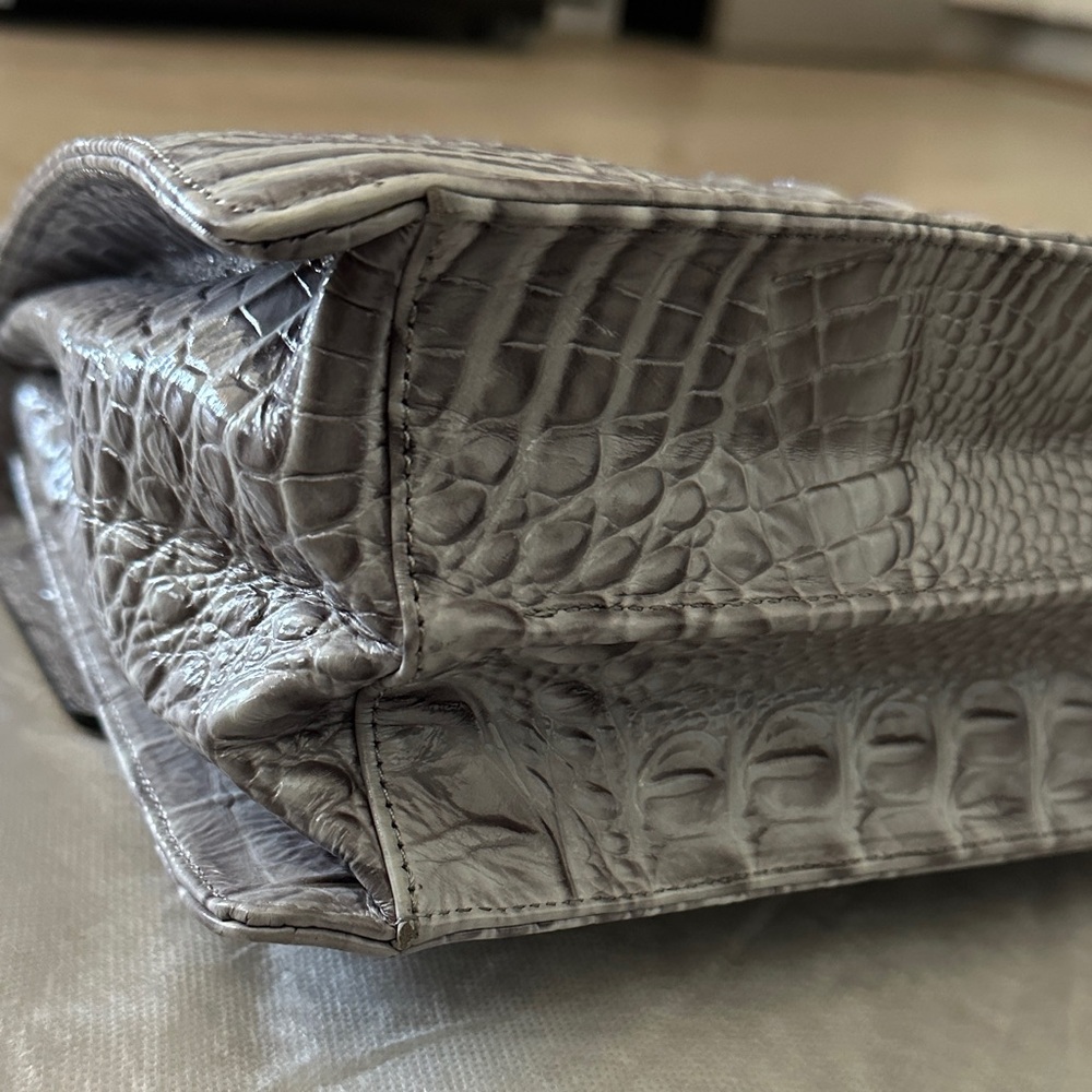 Brahmin Black and Gray Croc-Embossed Satchel - Picture 6 of 8